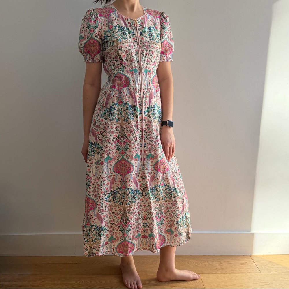 Sandro Paris Arya Floral Dress Linen blend - 36 - Picture 4 of 17